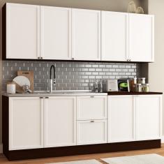 Cozinha Completa Trentino 9 Portas 2 Gavetas Nogueira/Branco - Panorama Móveis