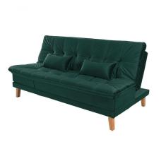 Sofá Cama Berlim Pés De Madeira Espuma D33 Cor:verde 403