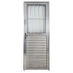 Porta de Alumínio Brilhante de Entrada Social CMC Modular - Lado Direi