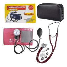 Kit Academico Aparelho Pressao Esteto Rappaport Premium,  Vinho