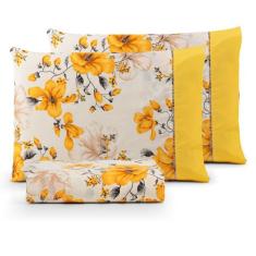 Jogo de cama King 3pç estampado ponto palito 100% algodão - SAFIRA ENX