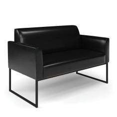 Sofá Namoradeira Base Industrial Preto Marisa Corano Preto D03 - D'ros