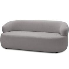 Sofá 3 Lugares Orgânico Sala de Estar Living 170cm Carmen F04 Veludo Cinza - Lyam Decor