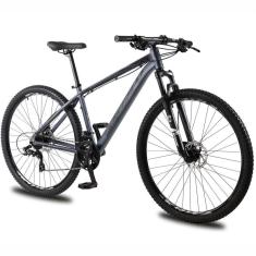 Bicicleta Aro 29 KRW Alumínio Shimano TZ 24 Velocidades Freio Hidráulico Suspensão Mountain Bike KR8-Unissex