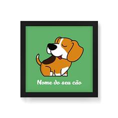 Arte Maníacos Quadro Decorativo Beagle Comic - 50x50cm (Moldura em laca preta)