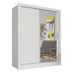 Guarda Roupa Solteiro Com Espelho Nanda 2 Pts Branco - M. Arapongas Branco
