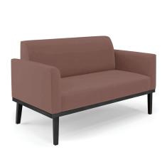 Sofá Namoradeira Base de Madeira Fixa Preto Marisa Veludo D03 - D`Rossi