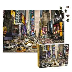 Quebra Cabeça Time Square 500 Peças Cidade De New York Puzzle Pedagógico