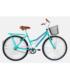 Bicicleta Aro 26  Kls Retro Freio V-Brake, Verde, Branco