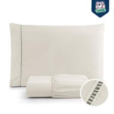 Jogo de Lençol Solteiro Percal Flex 2 Peças 400 Fios com Ponto Palito 