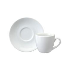 Xicara Chá com Pires 200 ml Porcelana Schmidt - Mod. Horsa, Branco