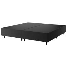 Base de Cama Box King Zeus Veludo Preto 26765 - Vian, Preto, Moderno
