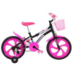 Bicicleta Infantil Aro 16 Houston Tina Rosa - Com Rodinhas