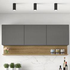 Armário para Cozinha 3 Portas 150cm Line Kits Paraná Gris/Freijó
