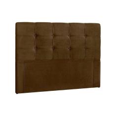 Cabeceira Cama Box Estofada Casal Casal Clean Suede Marrom Chocolate - Simbal