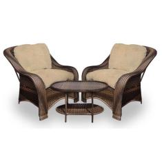 Conjunto de Poltronas Fibra Sintética Bruxelas - 2 Poltronas + 1 Mesa 