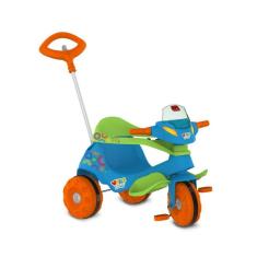 Triciclo Velobaby Azul G2 Passeio Pedal Suporte Para Celular