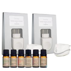 Kit 2 Aromatizador Difusor Elétrico Standard e 6 Óleo Essencial Via Ar