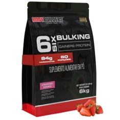 6 Six Bulking Gainers Protein Morango 6kg – Bodybuilders