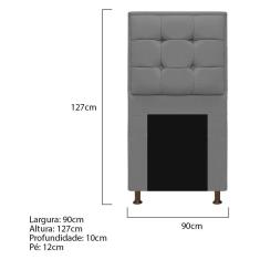 Cabeceira Copenhague 90 Cm Solteiro Corano Cinza