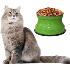 Comedouro Alto Para Gatos Em Alumínio Gastrobel Verde Pigmentado PetGa
