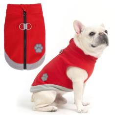 Mihachi Colete de lã para cães, suéter quente com zíper, jaqueta para cachorro com arnês embutido, casaco refletivo de inverno para clima frio, roupas com capuz para cães pequenos, médios, filhotes,