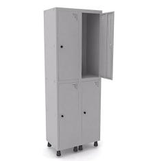 Guarda Volume Roupeiro 4 Portas Aço Grp 502/4 Pandin Móveis Cinza
