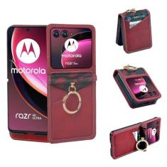 Asuwish Capa de telefone para Motorola Razr 40 Ultra/Moto Razr Plus 2023 capa carteira com anel alça transversal cordão suporte para cartão de crédito slot Cell Razr+ 5G XT2321-3 mulheres homens