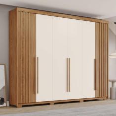 Guarda-Roupa Casal 6 Portas 4 Gavetas Norton Marrom/Off White
