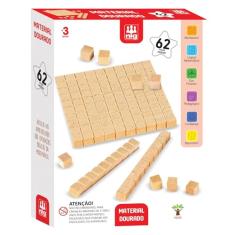 Material Dourado em Madeira 62 peças, Nig Brinquedos