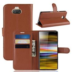 Capa para Sony XA3 Ultra, capa carteira flip de couro PU premium com compartimento para cartão, suporte e fecho magnético [capa interior à prova de choque de TPU] Compatível com Sony XA3 Ultra