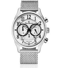 Relógio Pulso Jean Vernier Masculino Pulseira Aço Moderno, Único