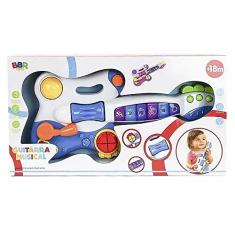 Brinquedo Guitarra Musical Infantil Com Luzes - BBR Toys (Azul)