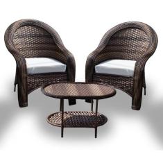 Conjunto de Poltronas Fibra Sintética Tóquio - 2 Poltronas + 1 Mesa Ce