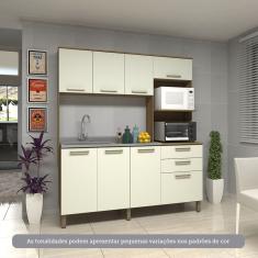Cozinha Compacta 8 Portas E 2 Gavetas Luciane Móveis Carvalho Arenas