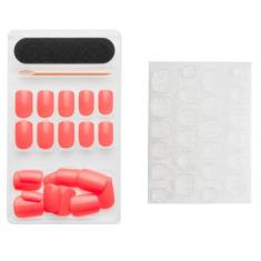 Kit De Unhas Postiças Autoadesivas Com 24 UN Linha Bonitta, Rosa Neon 