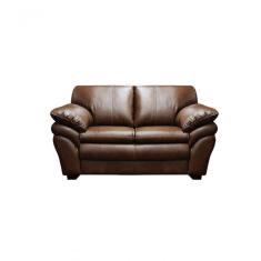 Sofá De Couro Gana 2 Lugares Marrom Bicolor - Mempra Design