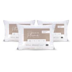 Travesseiro Toque de Pluma Pena Firme Percal 180 Fios 70x50cm Antiestr