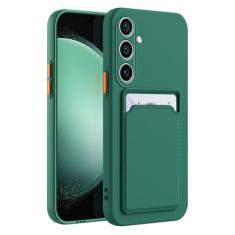 Capa para Samsung Galaxy S23-FE, capa de telefone Samsung Galaxy S23 FE com suporte minimalista para cartão de crédito TPU silicone resistente a arranhões fina com compartimento para cartão capa