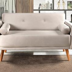 Namoradeira Moderna Decoração Sala, Varanda, Recepção Luma Bege Claro