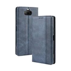 Capa para Sony Xperia 8, capa flip carteira com suporte de couro para Sony Xperia 8, capa magnética retrô para telefone, capa carteira com compartimentos para cartões