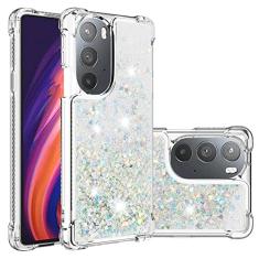 COTDINFOR Capa para celular compatível com Motorola Moto Edge Plus 2022 com glitter líquido fofo transparente flutuante areia movediça à prova de choque capa protetora de TPU macio para Moto Edge Plus