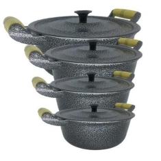 Jogo 4 Panelas Alumínio Batido Craqueada - 22 - 24- 28 - 30 - OkayShop