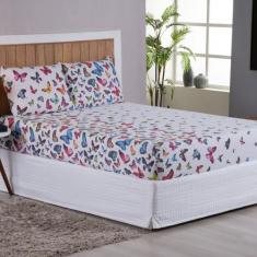 Jogo de Lençol Queen 3 Peças 200 Fios 100% algodão Estampado Mariah - 