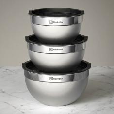 Conjunto De Bowls Tigelas De Inox Com Tampa Plástica - Electrolux