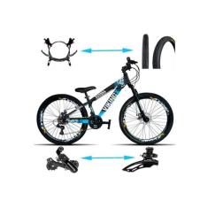 Bicicleta Viking Aro 26 TuffX25/30 Vmaxx Freio Hidráulico 21V Preto Az