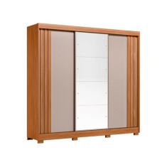 Guarda-roupa Casal com Espelho 3 Portas de Correr 6 Gavetas Demóbile L