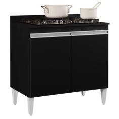 Balcão Para Cooktop 80cm 2 Portas Flórida Preto