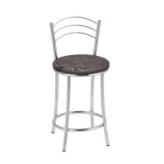 Kit 2 Banquetas Cromadas BC26C de Metal e Assento Espuma D15 Treparoni - Marrom