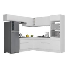 Armário De Cozinha Completa De Canto V2105 Branco